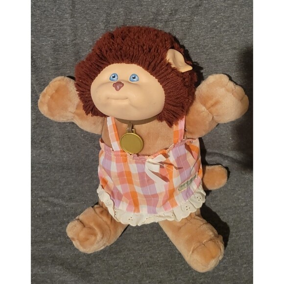 Vintage 1983 Cabbage Patch Kids Koosas Girl Lion Dog w/Dress Furskin Bear Doll - Picture 1 of 15